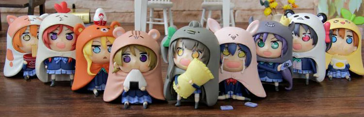 

8cm 9pcs/lot pvc Japanese anime figure lovelive cosplay Himouto Q version action figure collectible model toys brinquedos