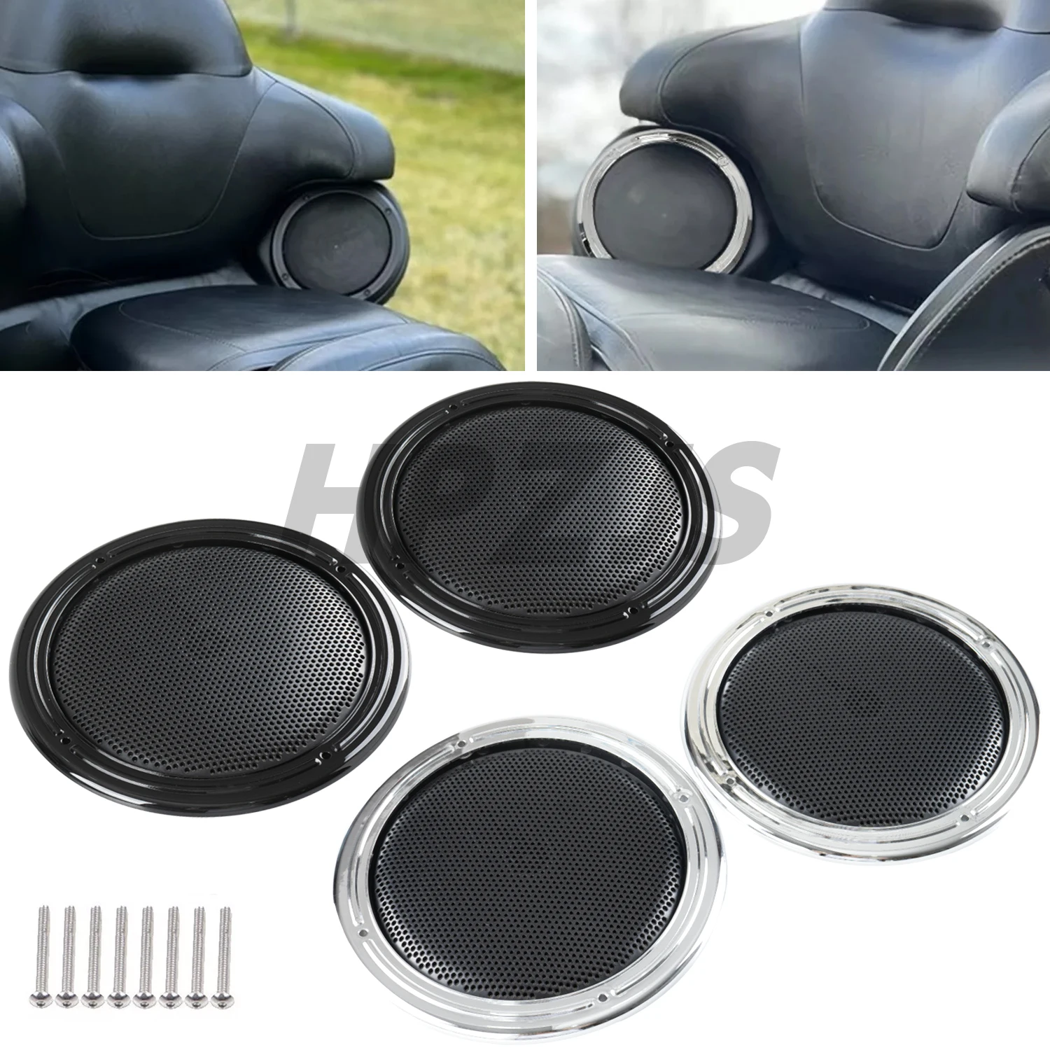 Motorcycle Mesh Rear Speaker Grill Cover For Harley Touring Electra Tri Glide FLHTCU/L /LTC 2014-2023 Road Ultra 2016-2019