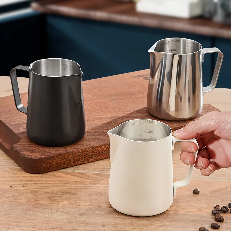 

Оборудование для кофе из нержавеющей стали 304, чашка для взбивания молока, кофейный носик, вытягивающая чашка с внутренней и внешней шкалой, емкость для взбивания молока
