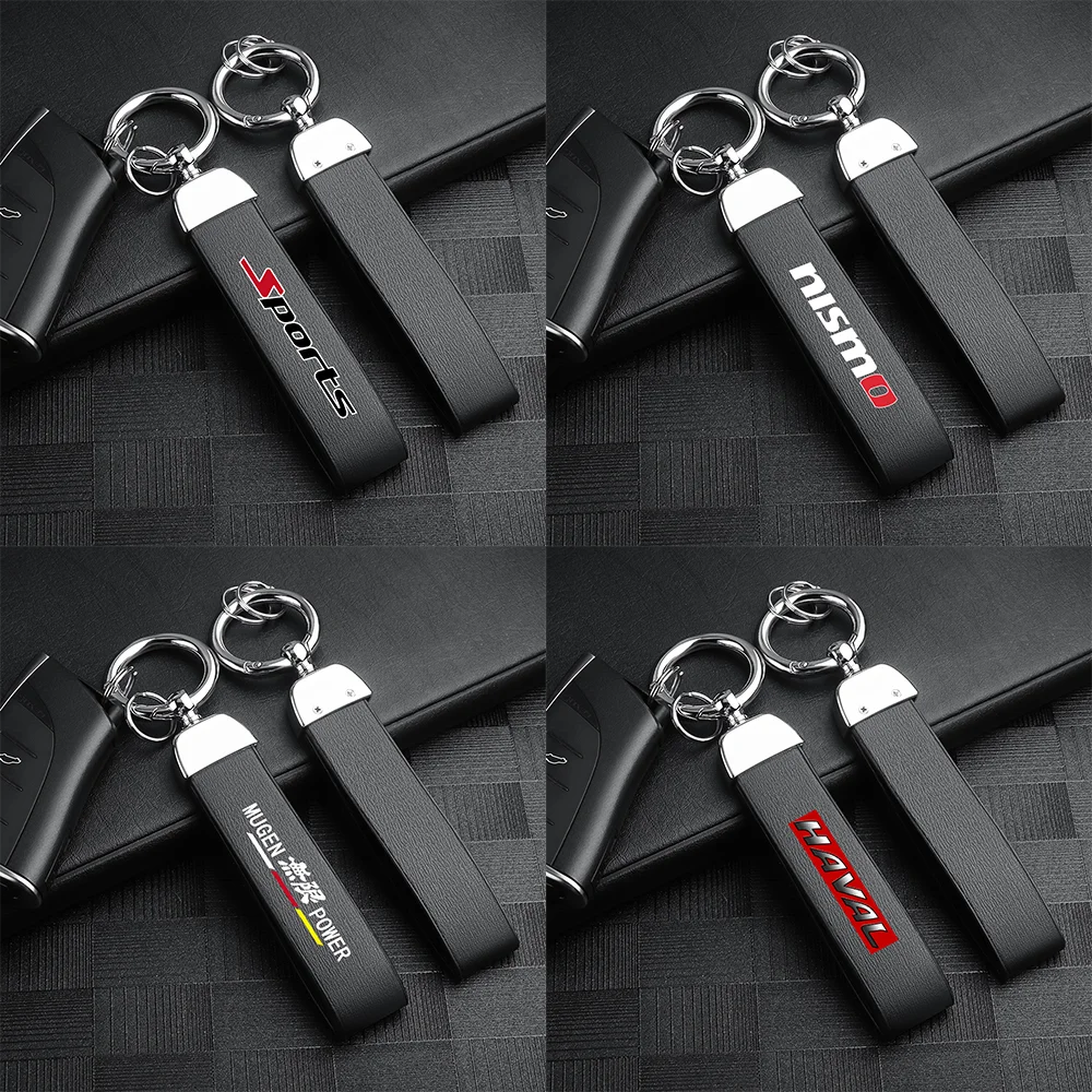 

Luxury Leather Car Logo Keychain Key Rings Key Holder Auto Accessories For Honda Civic 10th gen CRV Accord Fit Jazz Dio City