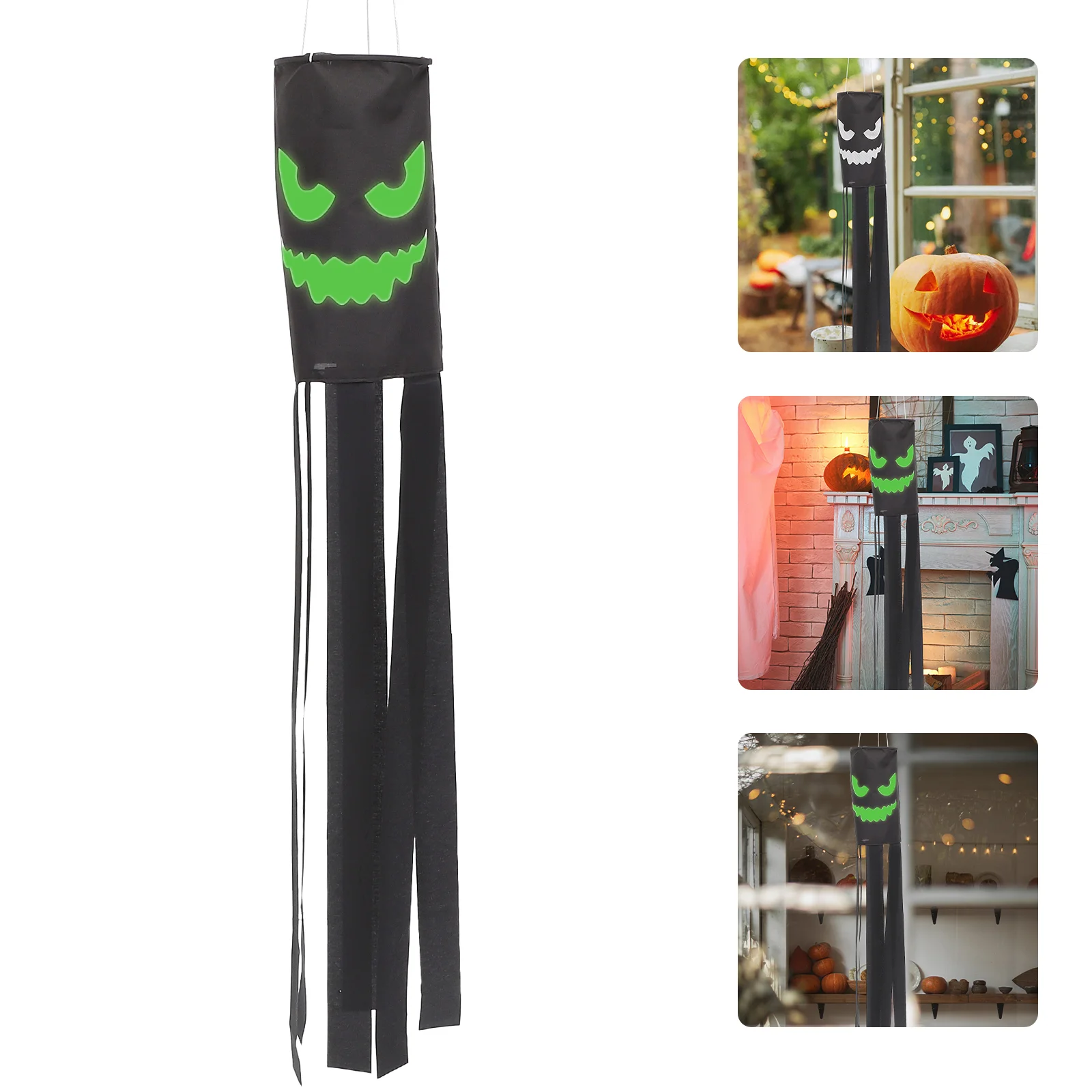 

Flag Windsock Ghost Windsocks Hanging Flying Decorative Patio Seasonal Wind Direction Yard Lawn Decorations Outdoor