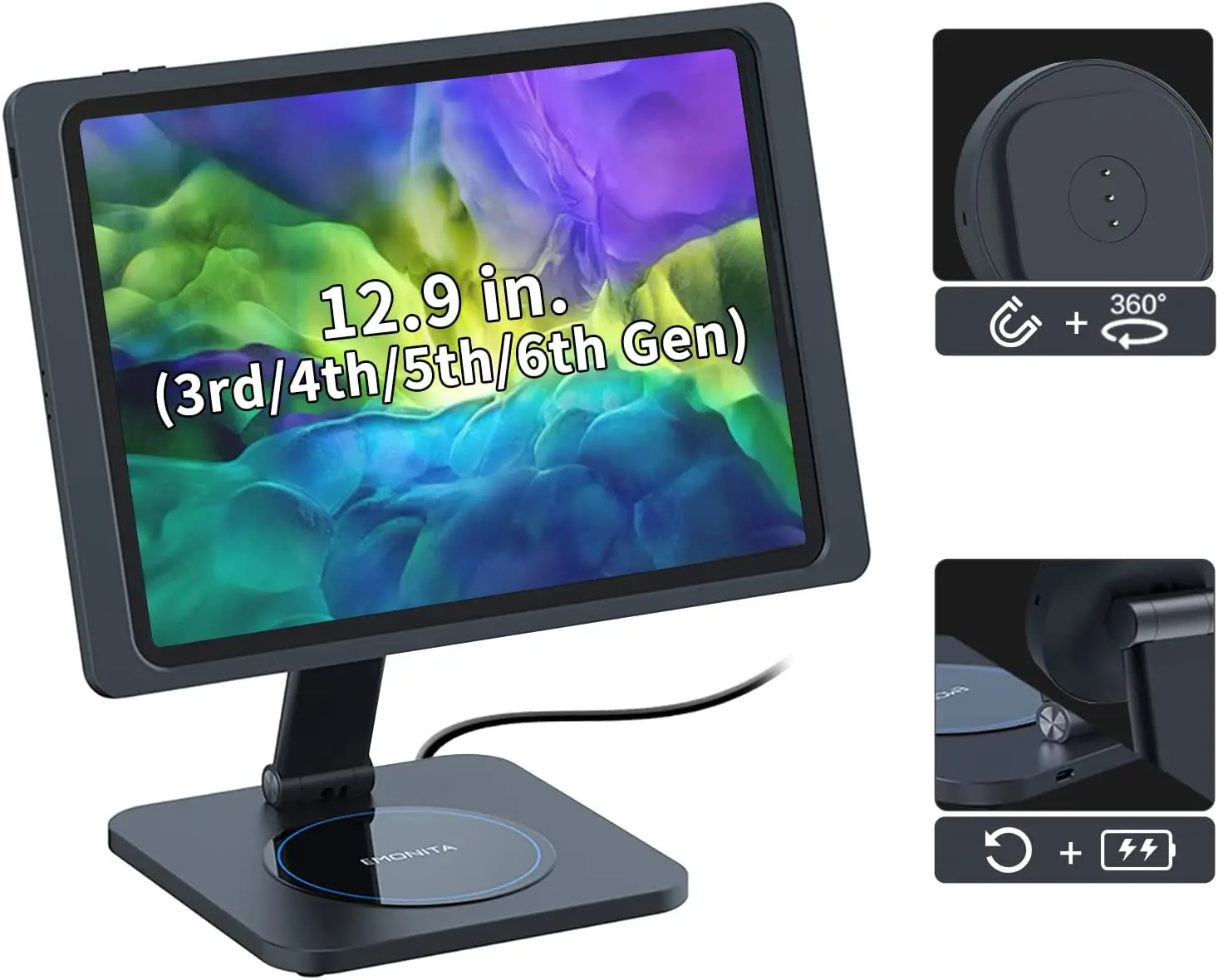 Магнитная подставка EMONITA с зарядным устройством для телефона быстрая зарядка USB C