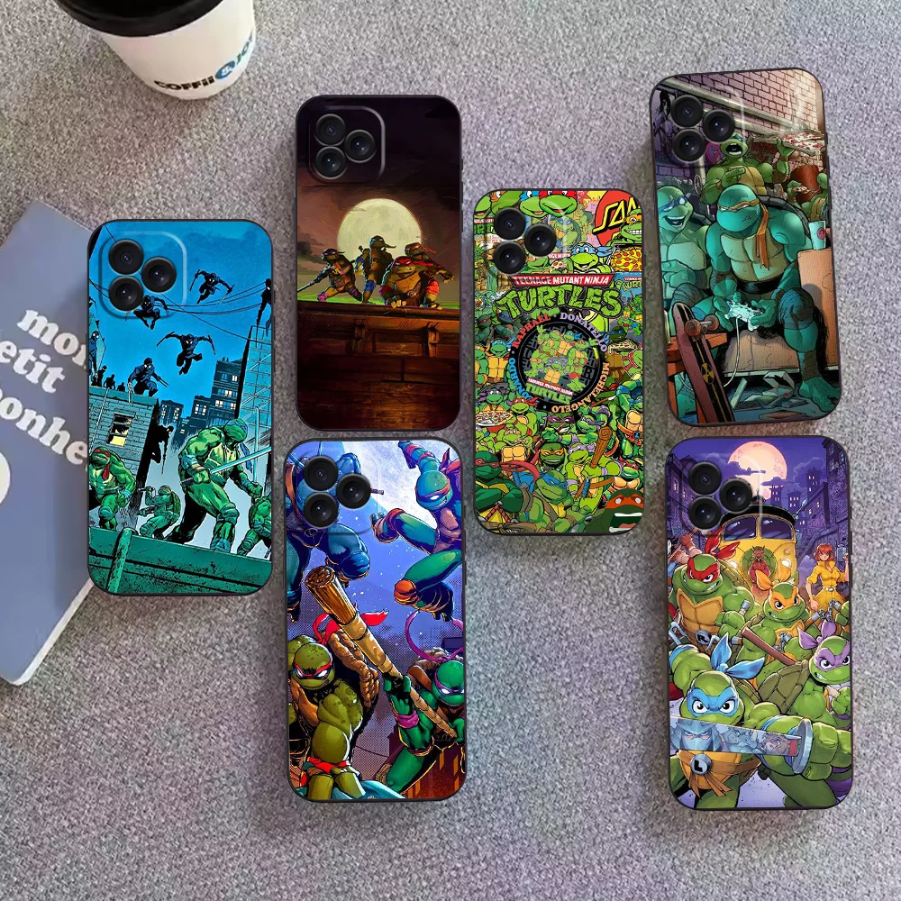 Чехол для телефона T-Teenage Mutant N-Ninja-Burtles iPhone 12 11 13 14 15 16 Max Pro Plus черный мягкий