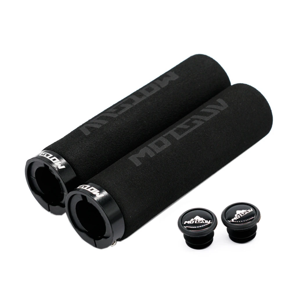

2 Pieces Handlebar Covers Grip Non-slip Sponge Handle Bars Riding Removable Replacement Part Lightweight Bike Soft Grips Black
