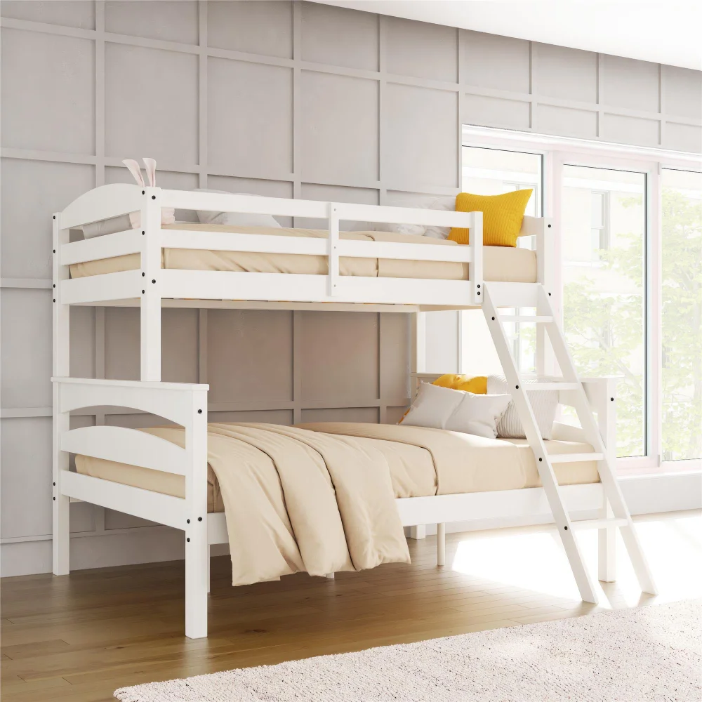 

Better Homes & Gardens Leighton Kids' Convertible Twin-Over-Full Bunk Bed, White toddler bed bunk bed