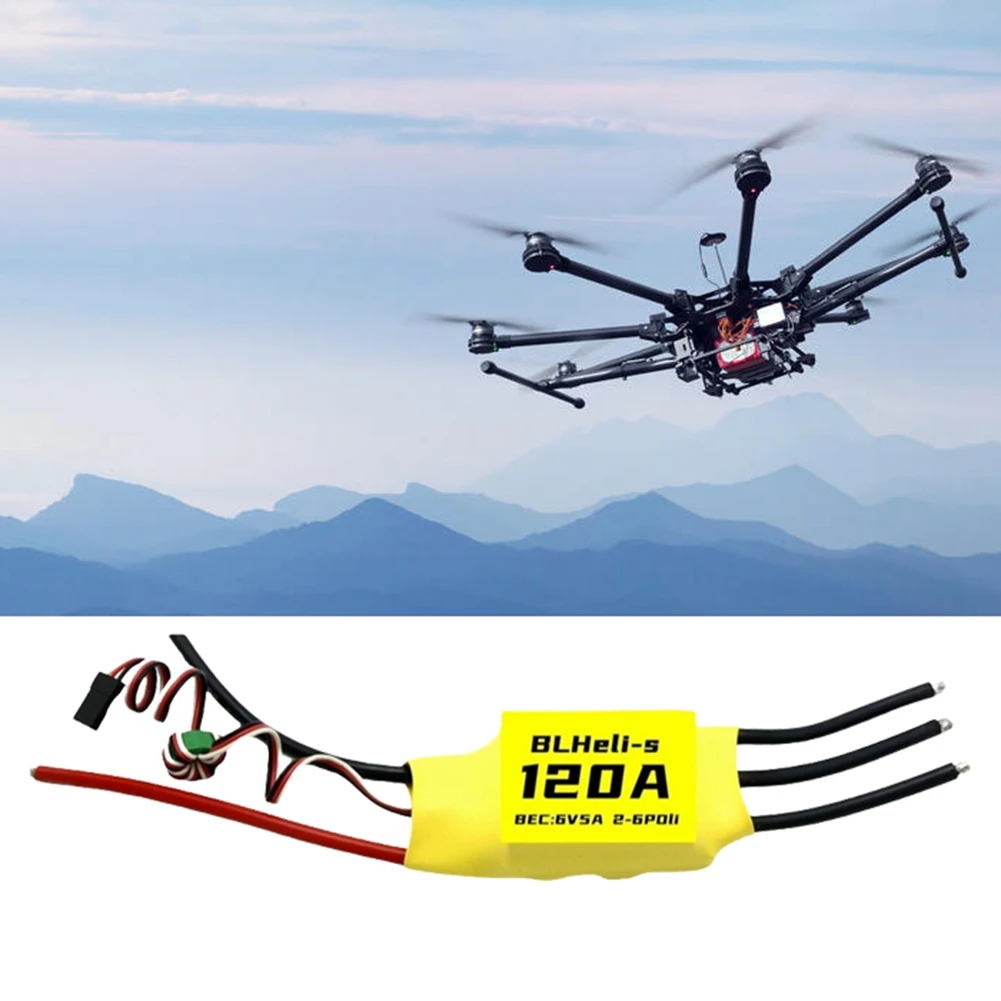 BLHeli 120A Бесщеточный ESC 6V 5A BEC 2-6S для RC FPV Многороторный дрон с фиксированным крылом