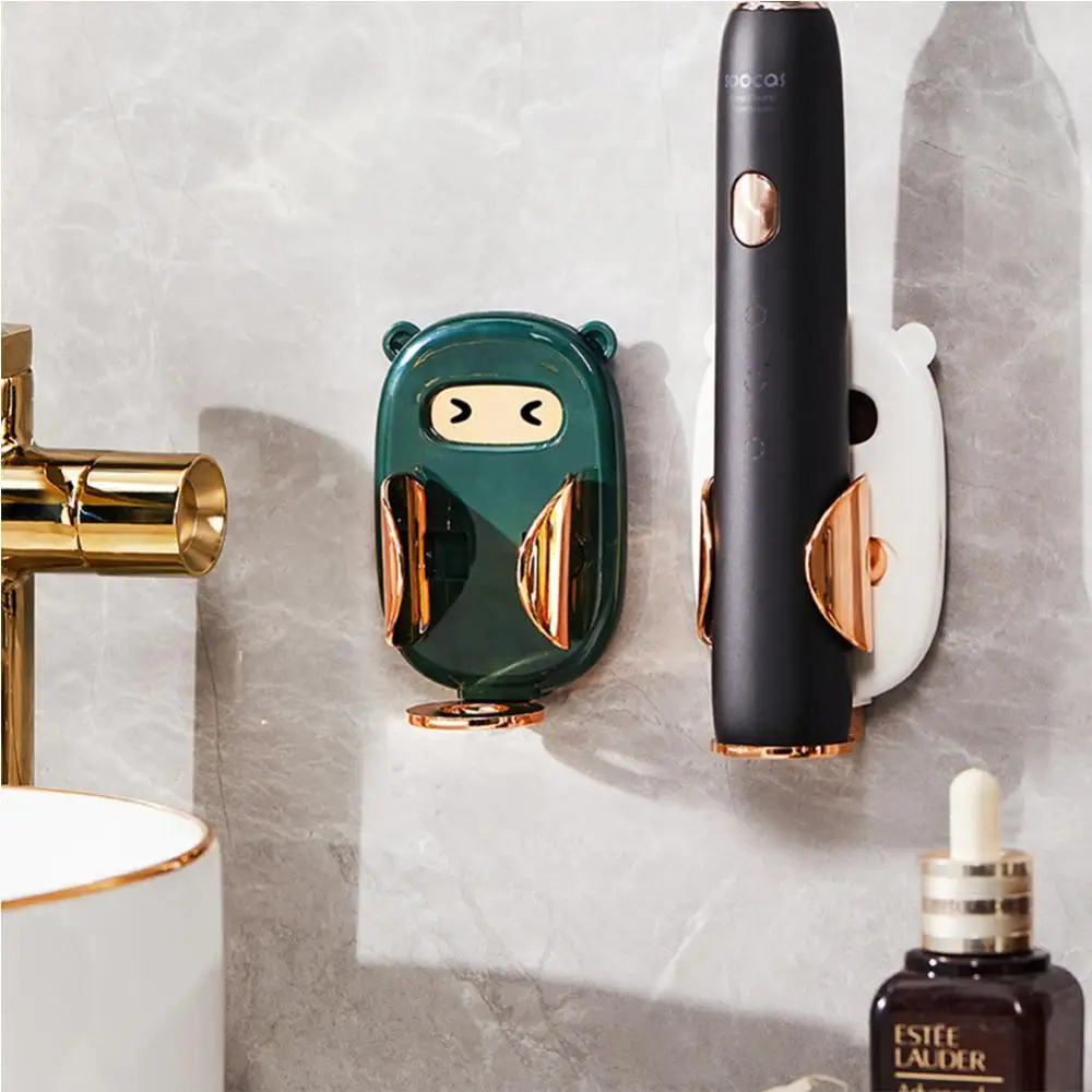 

Creative Cartoon Electric Toothbrush Holder Wall-mounted Punch-free Toothbrush Storage Rack Space Saving Organizer For Bathroom