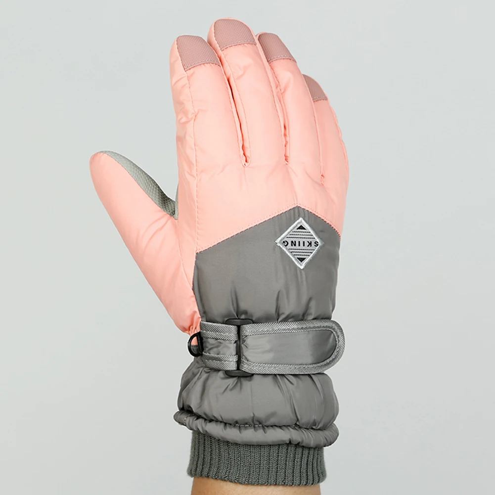 

Cycling Skiing Thermal Gloves Outdoor Ski Waterproof Windproof Winter Fleece 1 Pair Of Multicolor Riding Gloves