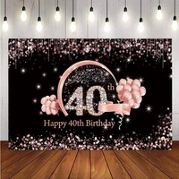 rose gold 40th backdrop men women 40 year old birthday party photography background shining diamond number photo studio banner