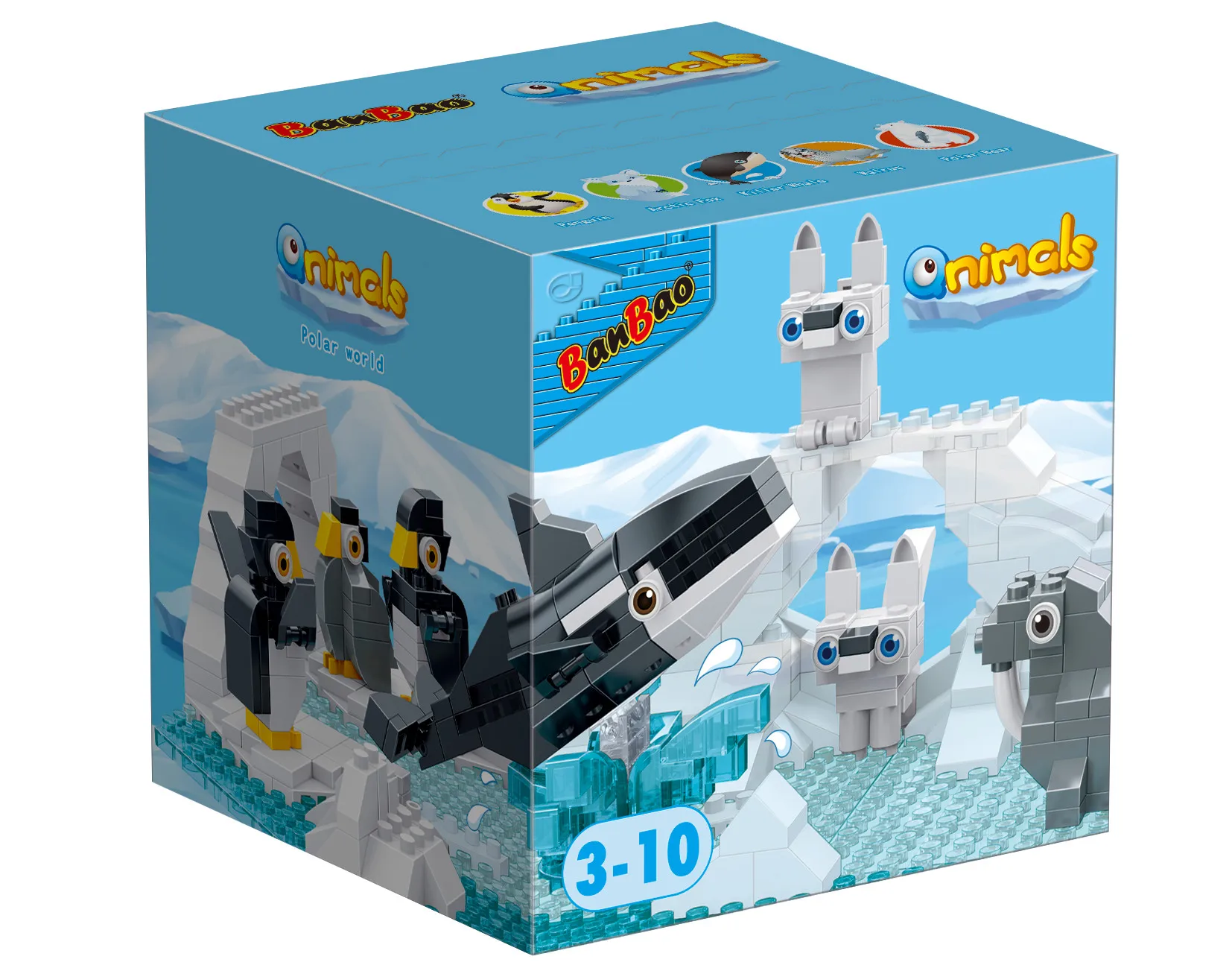 

BanBao B6665 5 в 1 Детский развивающий строительный блок животные кирпич строительные игрушки Полярный мир сборка кирпича для детей