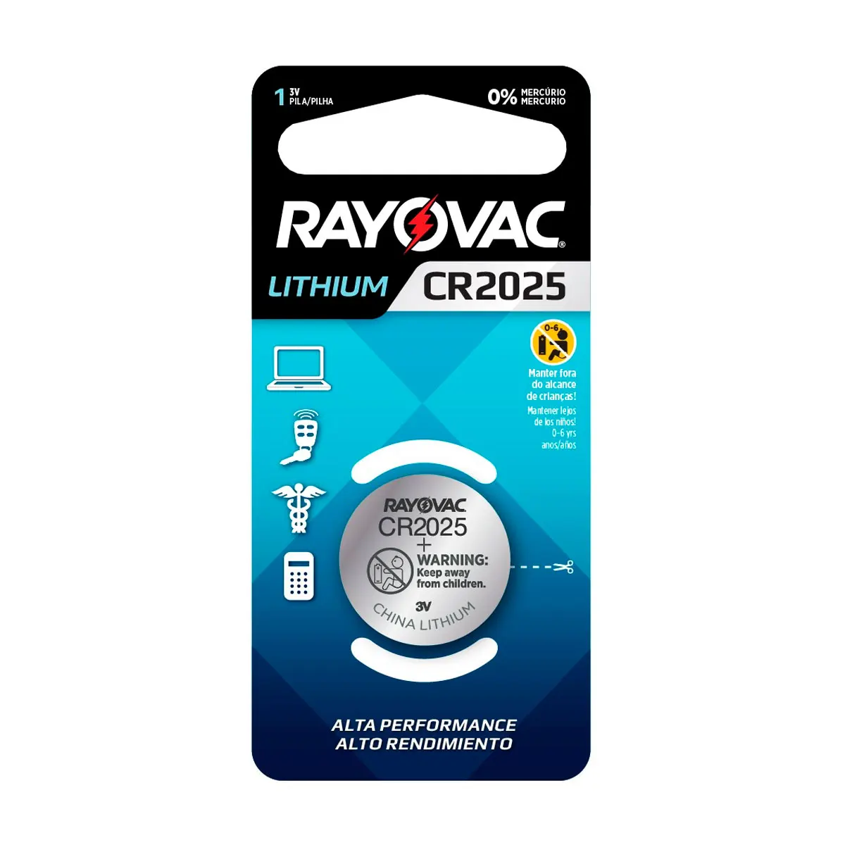 

3V LITHIUM BATTERY WITH 1 CR2025