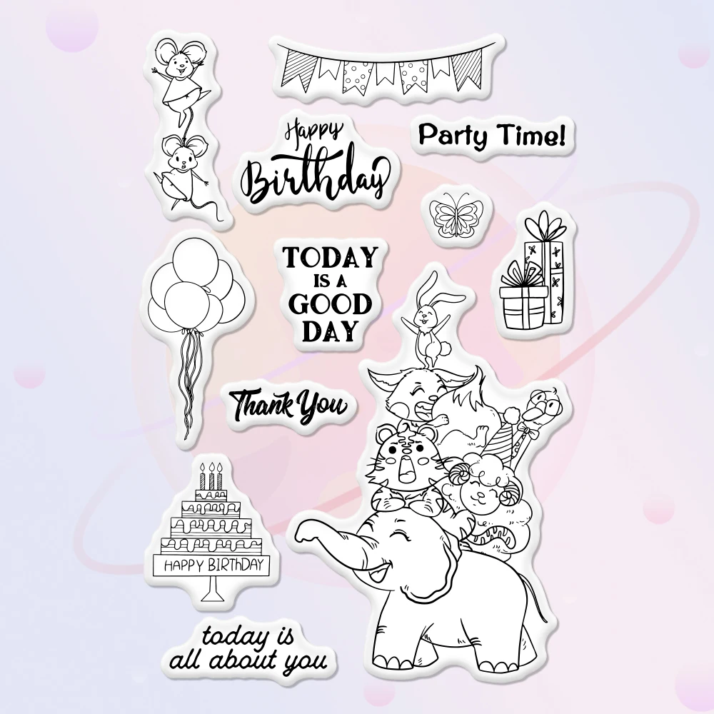 Декоративные штампы с животными для вечерние прозрачный штамп искусственные