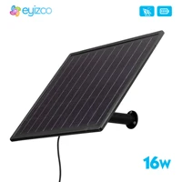 16w Black Mini Solar Panel Powered 18650 Battery Outdoor Waterproof Charger USB 5V 12V1A 4G Router For IP Security Wifi Camera