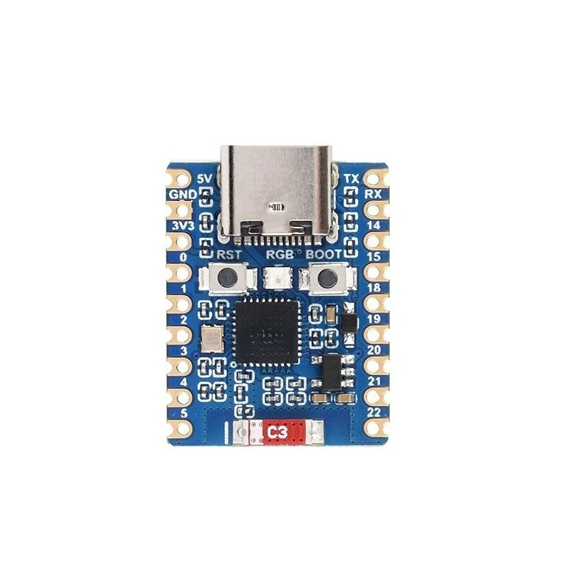 Фото Плата разработки ESP32-C6 Mini WiFi 6, решение с двумя процессорами, опционально Bluetooth 5, паянные желтые контакты №4