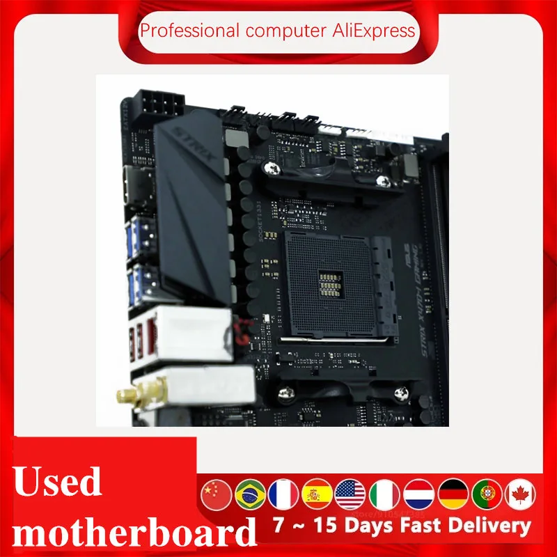 Б/у материнская плата X470i для ASUS ROG STRIX игровая разъем AM4 AMD X470 оригинальная