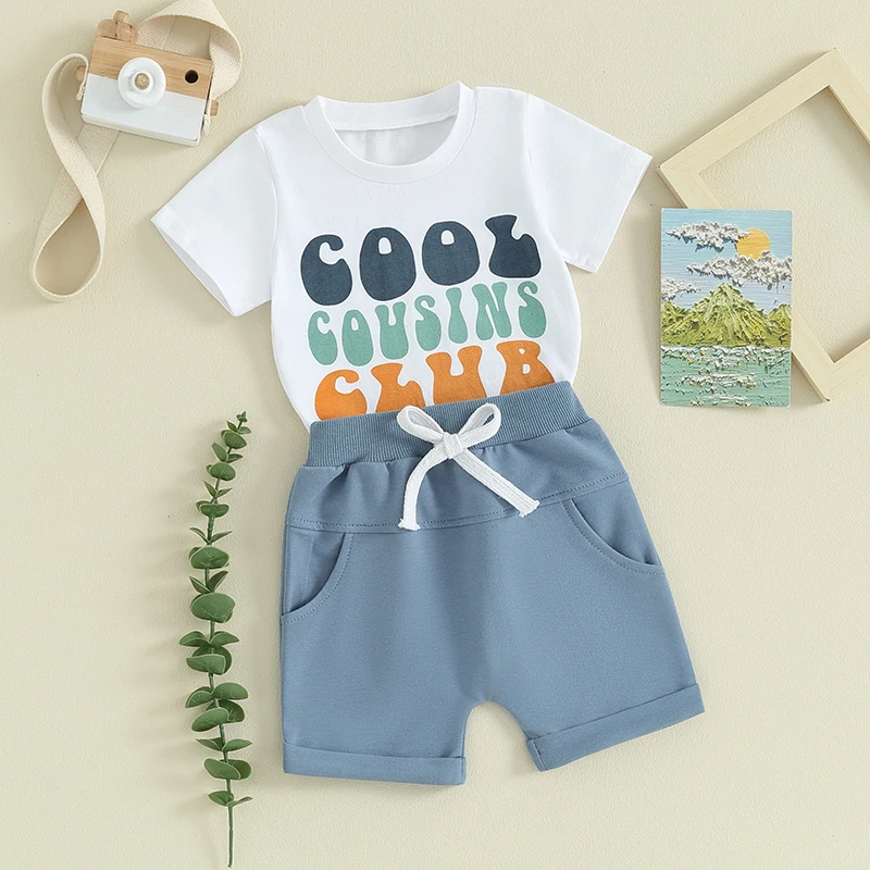 2 шт. футболки и шорты для мальчиков с эластичным поясом