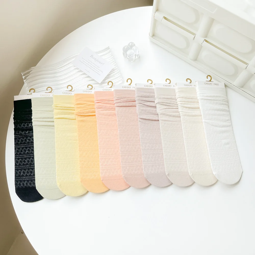 White Socks Female In Tube Socks Socks Thin Mesh Venting Their Summer Summer Lady Heaps Stockings Stockings