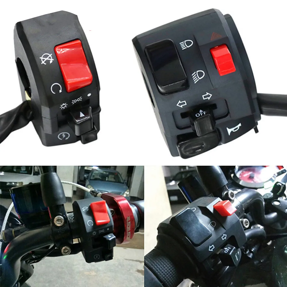 7/8" 22mm Motorcycle Switch Horn Button Turn Signal Light Electric Fog Start Handlebar Controller |