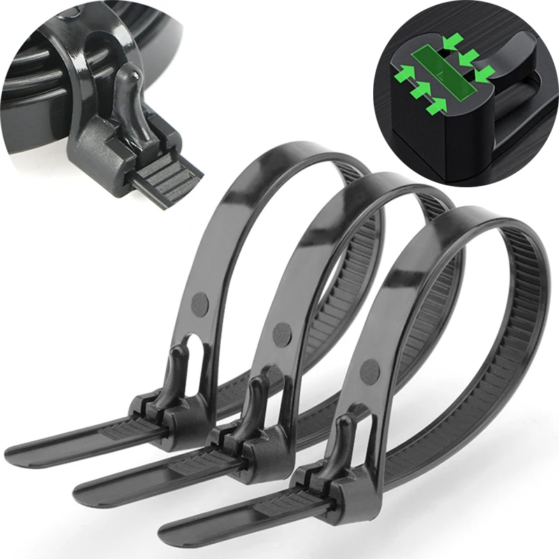 

30pcs Reusable Plastic Cable Ties Removable Nylon Cable Ties Secure Connector Zipper Fastening Tool Adjustable Cable Ties