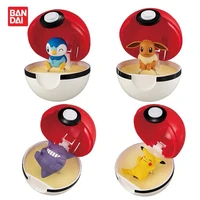 original bandai pokemon figures poke ball capsule toys pikachu gengar anime figurine ring bangle cute kawaii gashapon model gift