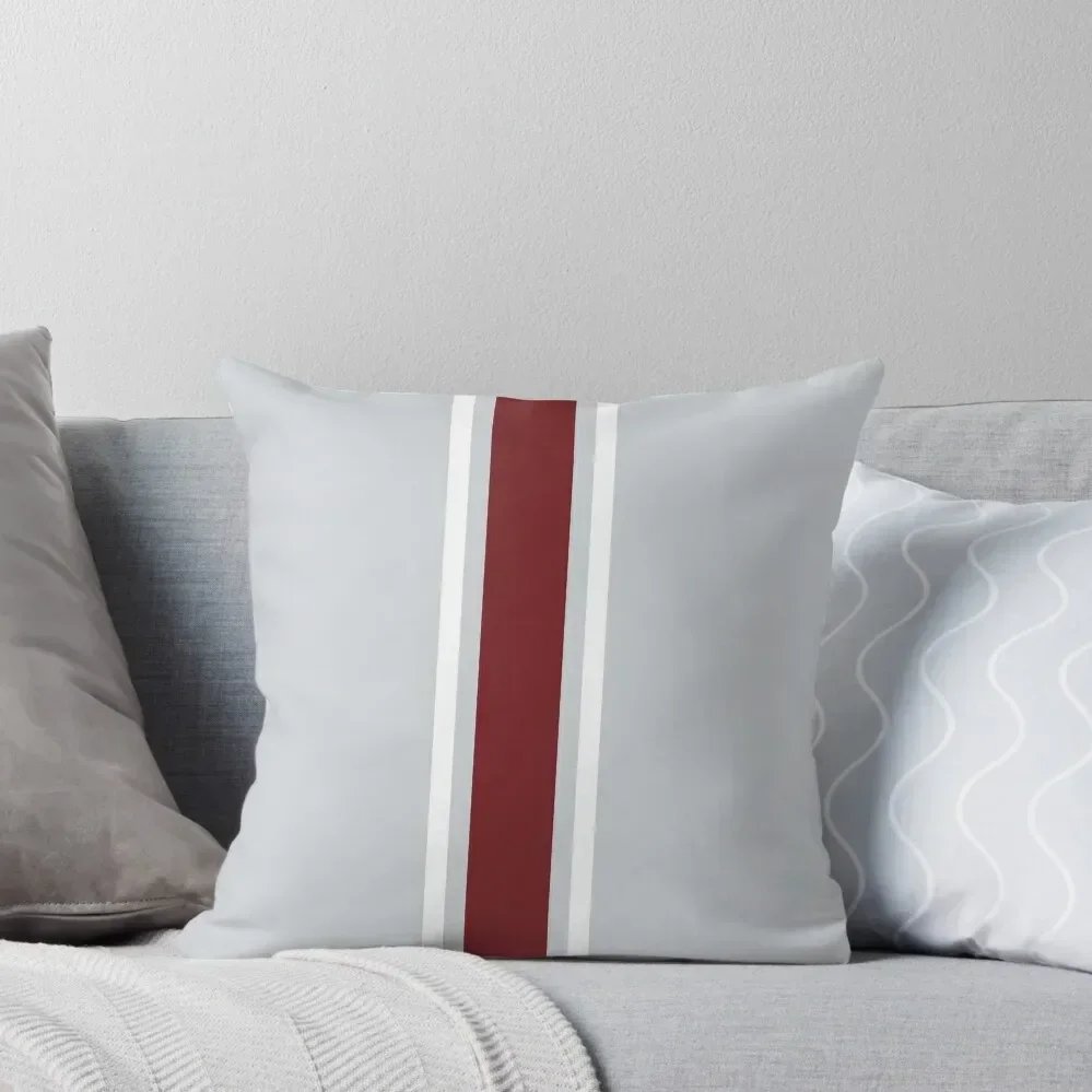Серая белая и бордовая подушка с вертикальной силовой полосой детские наволочки