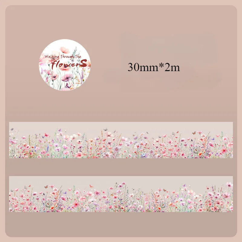 

Journamm 30 мм * 2 м цветочный ландшафтный дизайн ПЭТ ленты креативные канцелярские принадлежности DIY Скрапбукинг мусорный журнал коллаж ленты для ручного счета