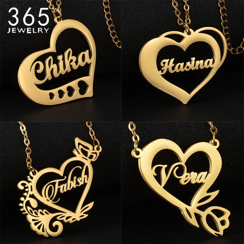 

Variety Heart Style Necklace Custom Name Necklaces Stainless Steel Women Girlfriend Birthday Gift Trendy Personalized Jewelry