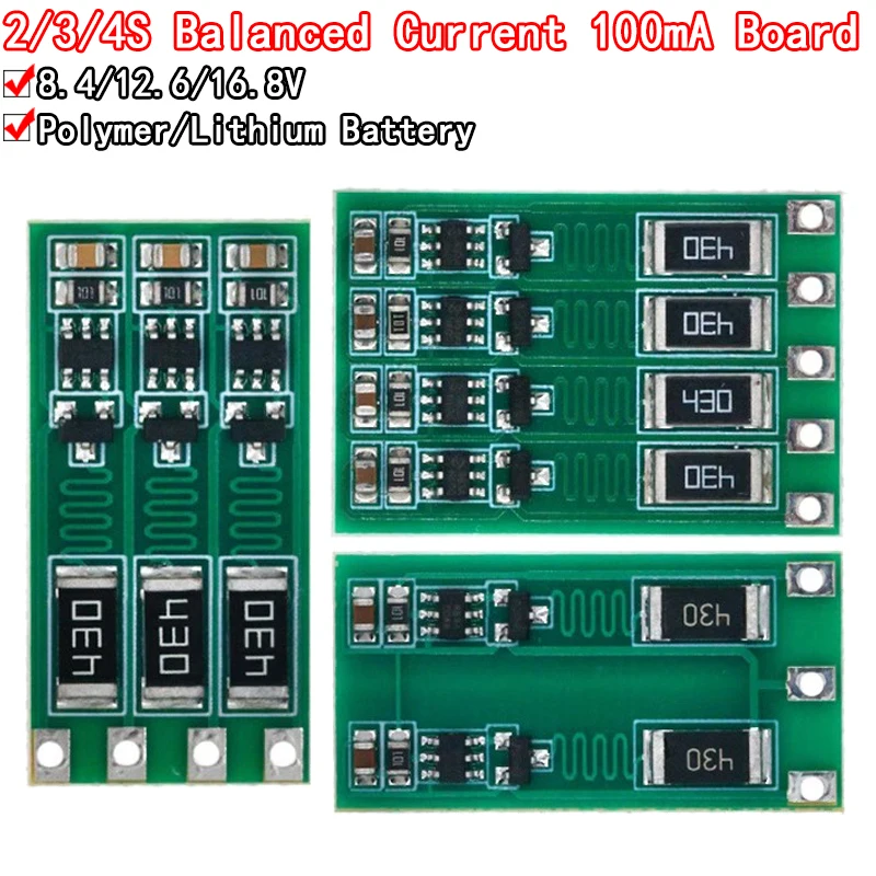 Balanced Current Lithium Battery Balancer BMS Polymer Li-ion 2S 3S 4S 8.4V 12.6V 16.8V 18650