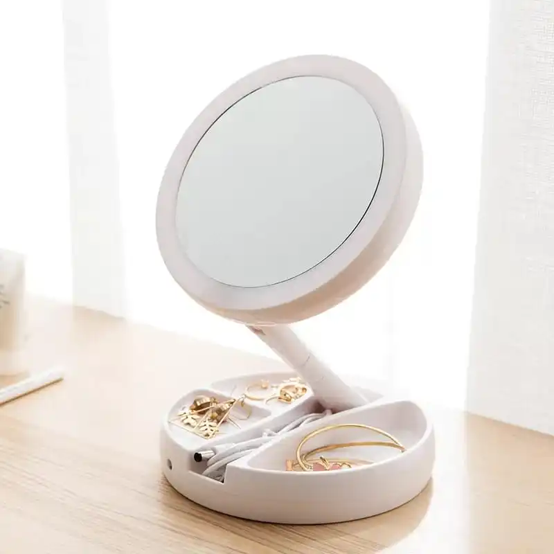 

Espelho Luz Led Iluminador Mesa Maquiagem Portátil Aumento até 10X vanity mirror makeup