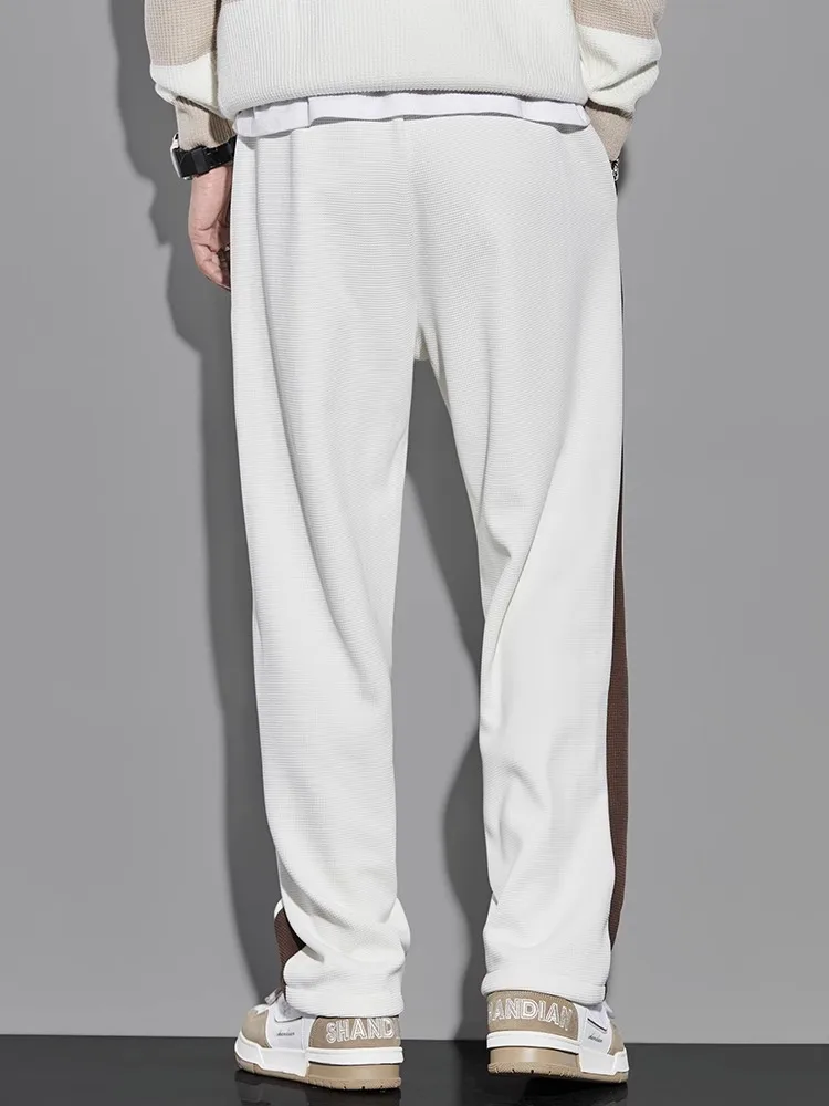 Осенние повседневные брюки с эффектом драпировки мужские прямые свободные