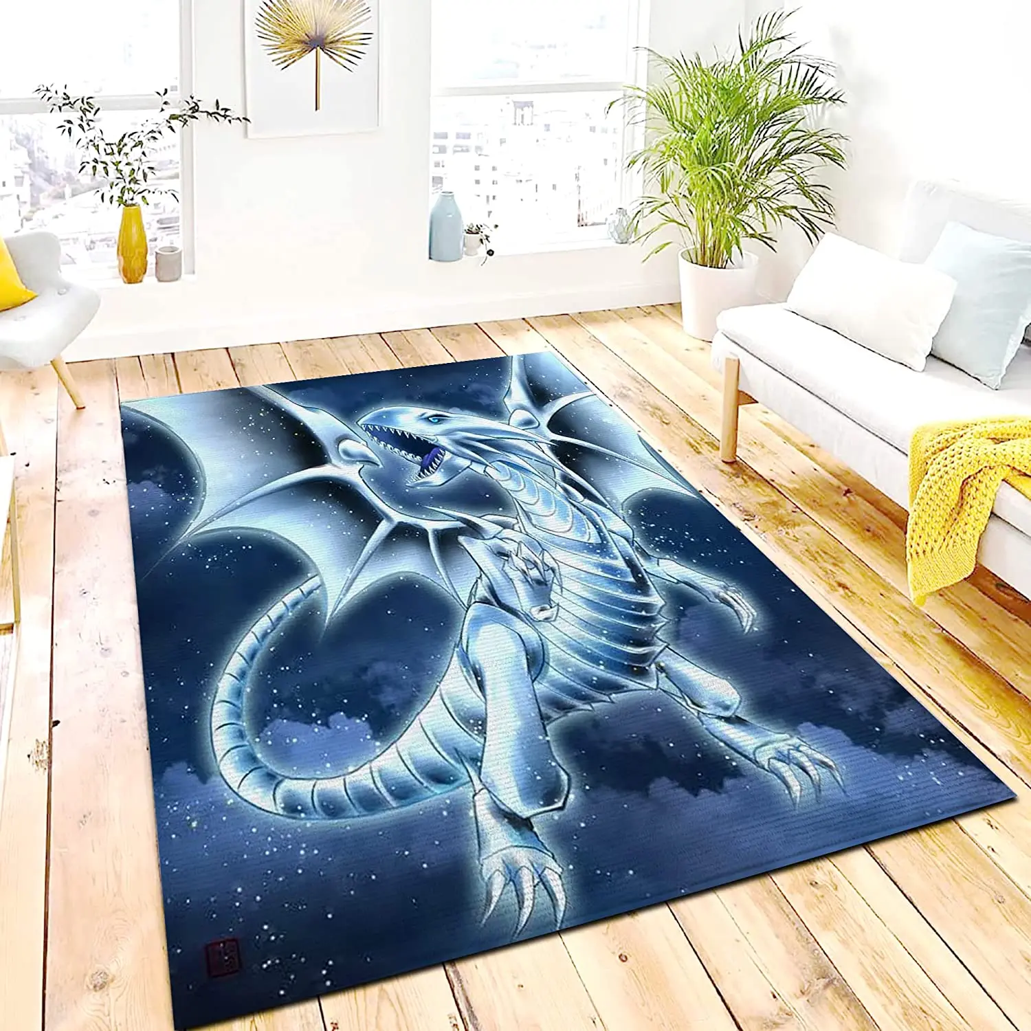 Ковер с голубыми глазами и белым драконом ковер аниме-картой коврики для
