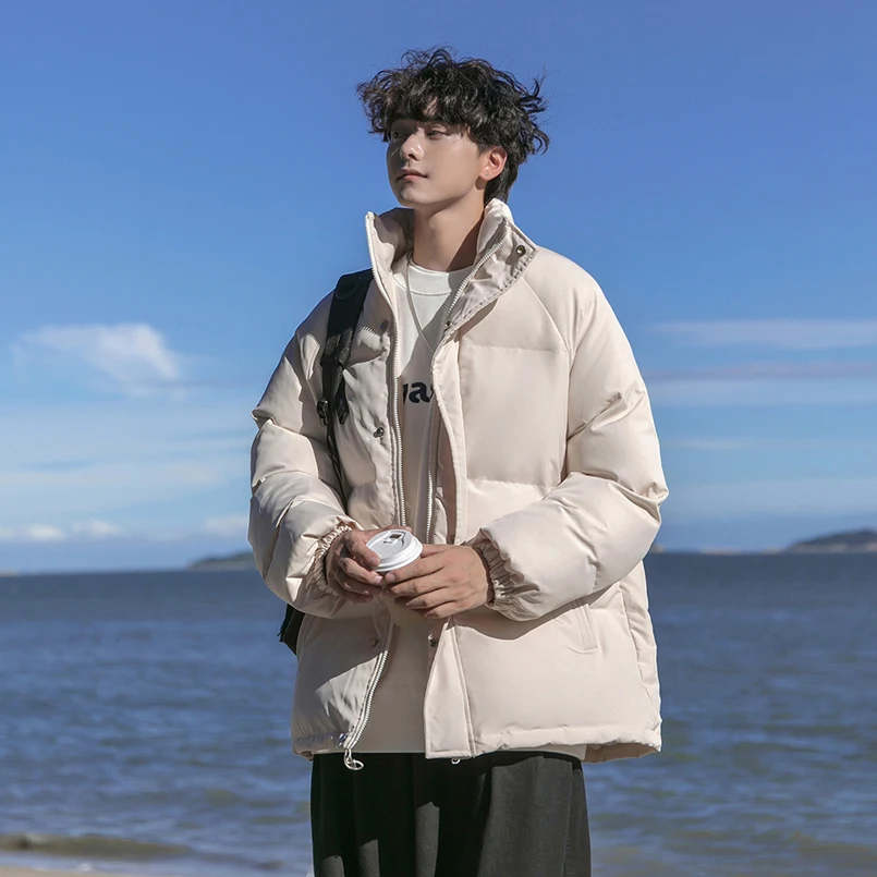 Down Jacket Cotton-padded Clothes Men's Winter Thickened Cotton-Padded Ciboy Bread Casual 2023 New Trend Out...