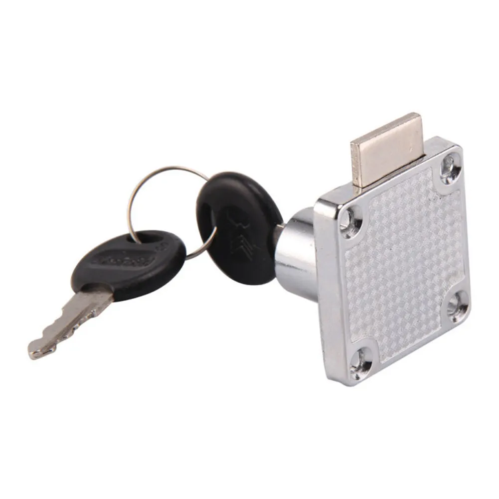 

2Locks Cabinet Lock 4Keys Cabinet Cam Cupboard Door Drawer Furniture Lock Silver Practical Durable High Quality