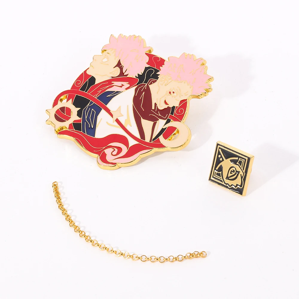 Японский аниме ююютсу Kaisen фигурка значки Металлическая пуговица Броши Модные