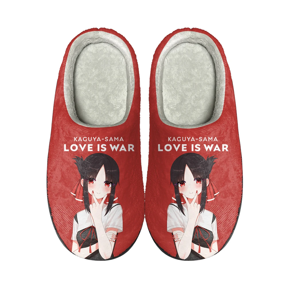 

Домашние хлопковые тапочки Kaguya Sama Love Is War на заказ, высококачественные мужские и женские плюшевые модные повседневные теплые тапочки