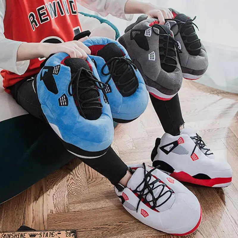 

Winter Warm Slippers Women Cute Home Slippers Unisex One Size Sneakers Men House Floor Cotton Shoes Woman EU 36-44 Plush Sliders