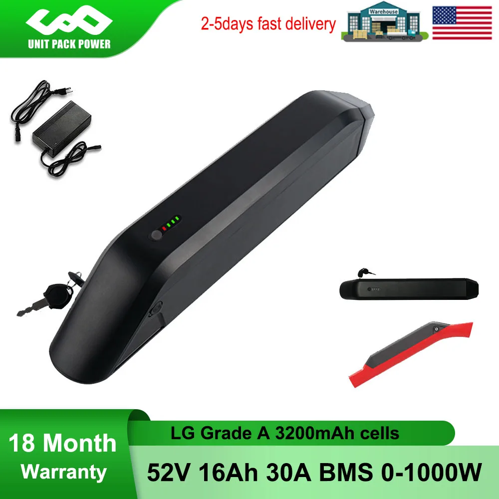 

52V 16Ah LG EBike Battery Reention Kirin Electric Bicycle Batteria 18650 Cell for E-Bike Escooter 1000W 750W 500W 350W Motor