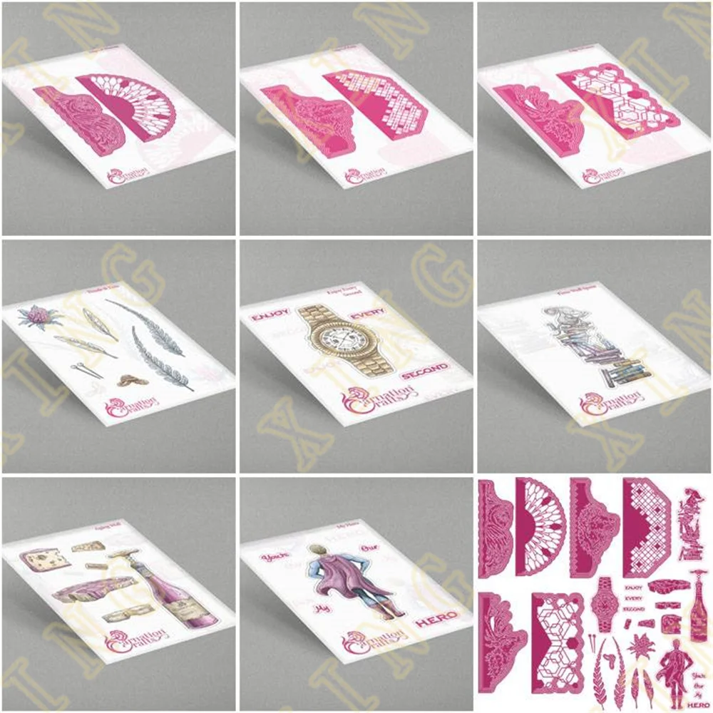 

With Compliments Collection Watches New Metal Cutting Dies Scrapbook Diary Decoration Stencil Embossing Template Diy Handmade