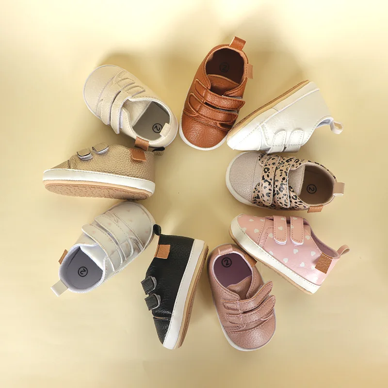 

Демисезонная нескользящая обувь для малышей, из ПУ кожи