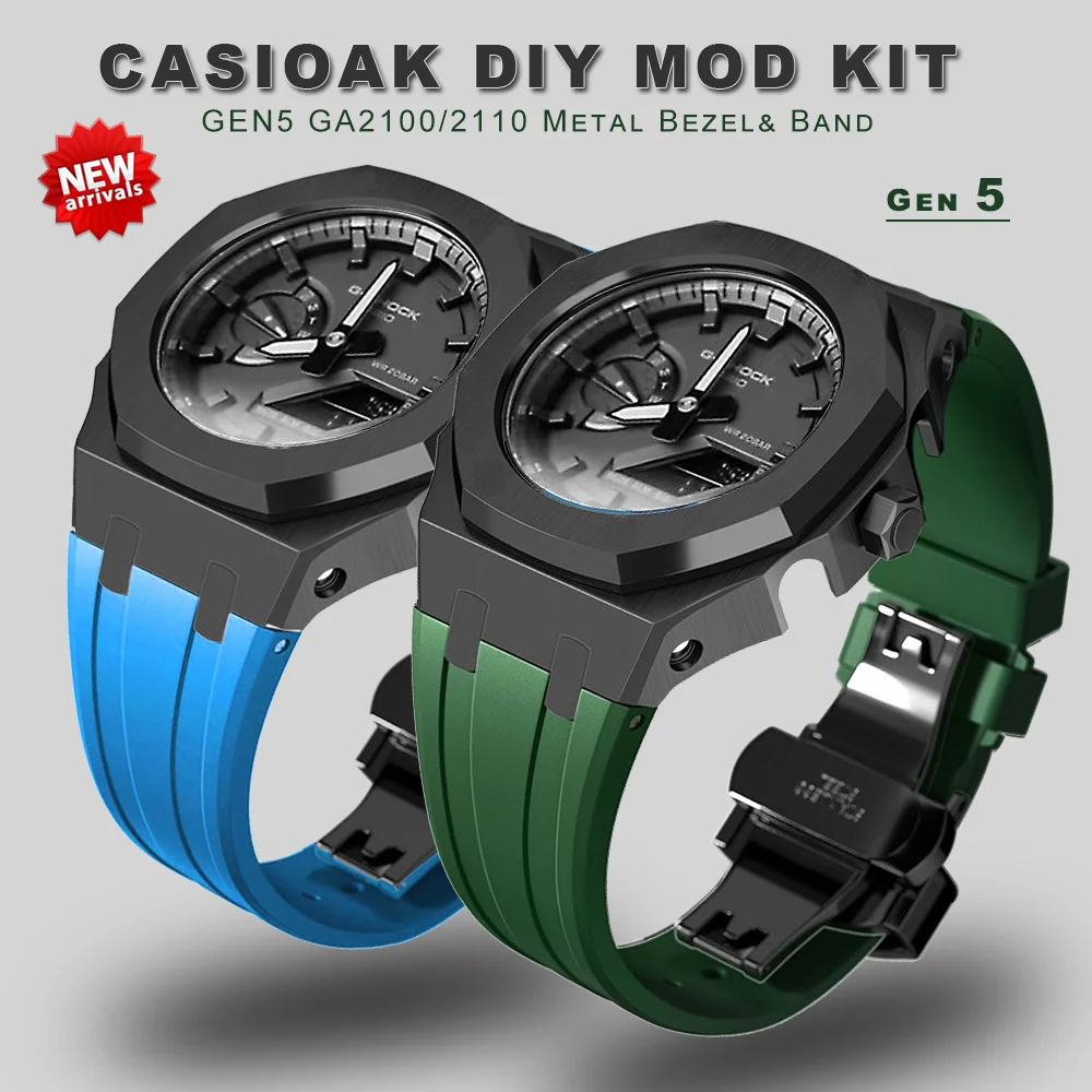 

Mod Kit GEN4 Gen5 GA2100 Metal Bezel for G shock Casioak Modification 4th Generation Rubber&Steel Watch Case Strap GA-B2100 2110