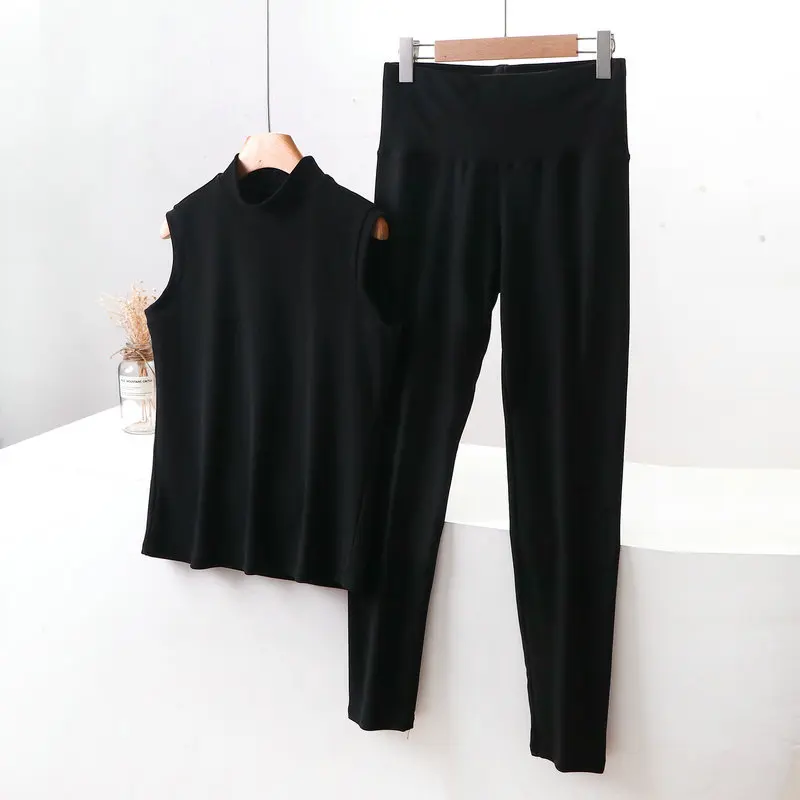 Fdfklak XL-8XL Casual Sleepwear Pijamas New Velvet Warm Pajamas For Women Large Size Sleeveless Vest Pant Suit Pyjama Pour Femme