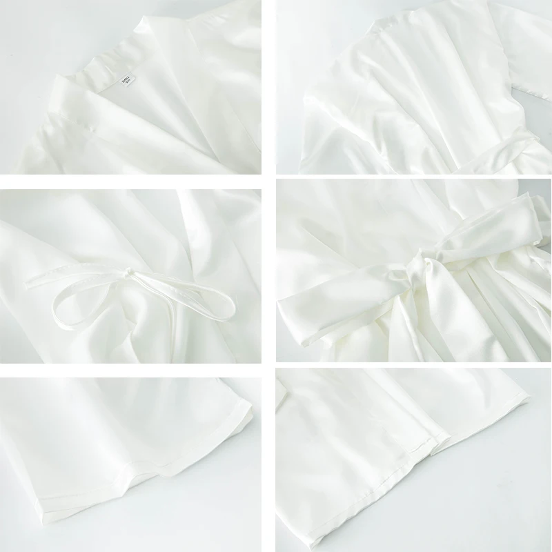 New Hot Pink Bridal Robes Night Dress Satin Silk Bride Robe Wedding Robe Bride Bridesmaid Dressing Gown Bridesmaid White Robes