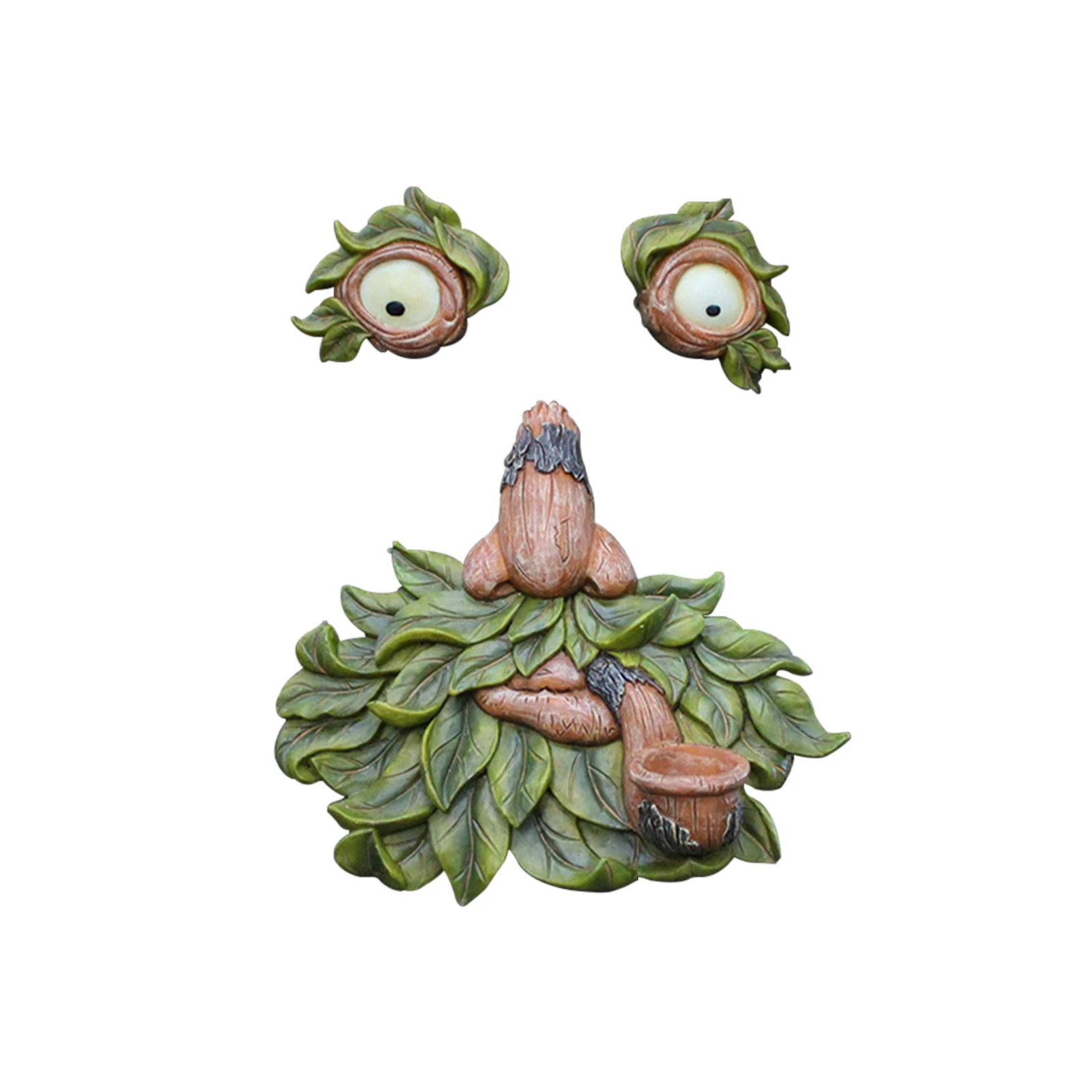 

Resin Ornament Landscape Funny Tree Face Decor Simulation Outdoor Garden Gift Yard Eyes Glow Prop Fence Art Craft Facial Feature