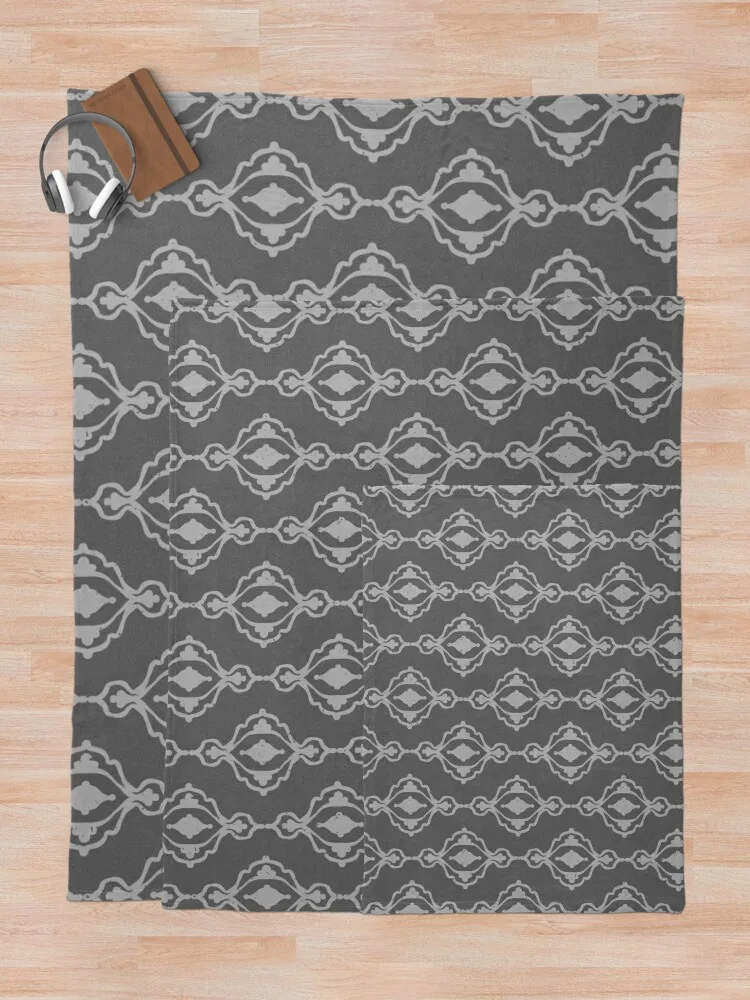 Декоративное одеяло Dacha Arabesque Pattern - Шифер + Туман плед для кровати зимние