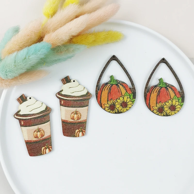 10 шт. Деревянные Подвески в виде тыквы