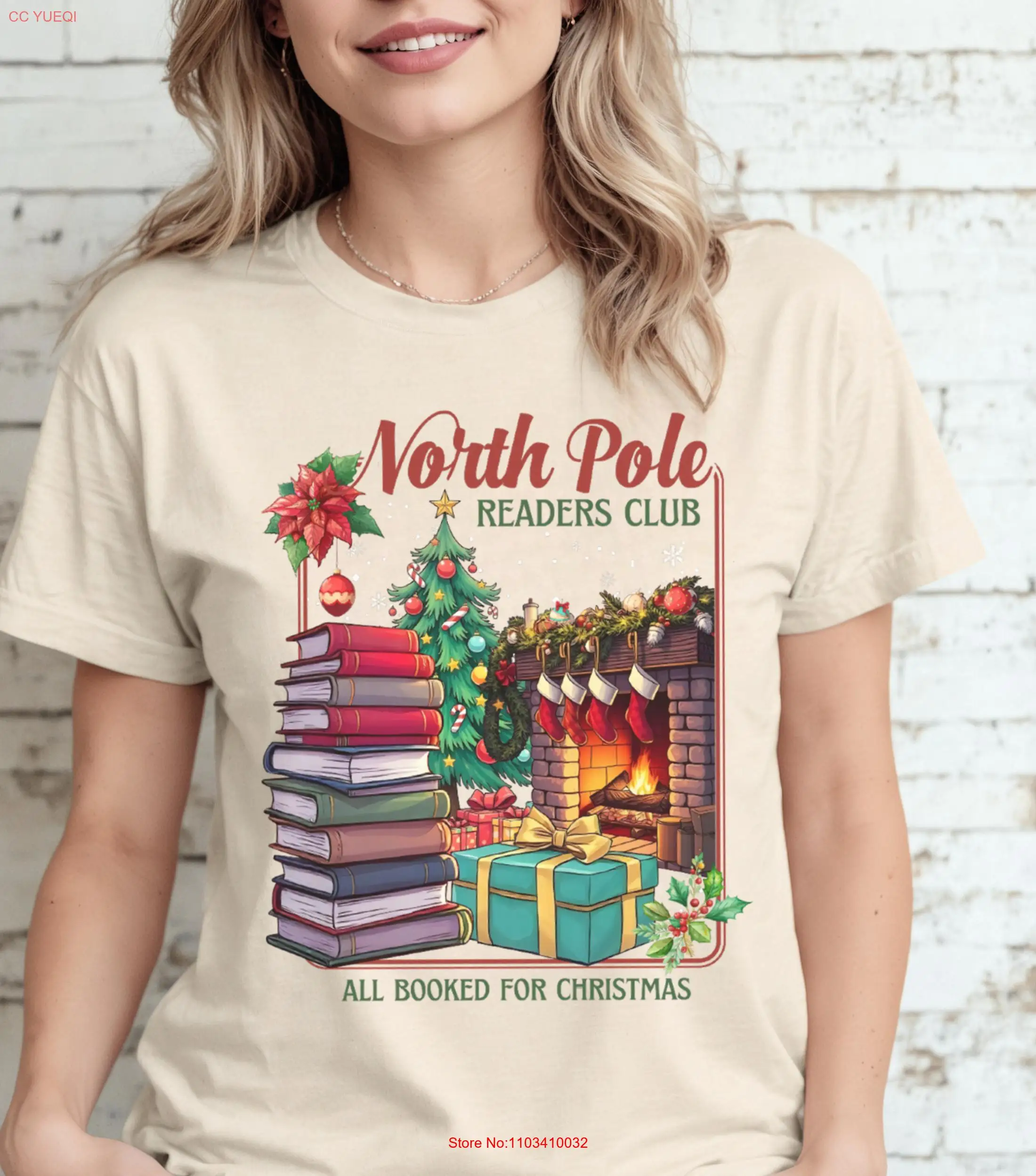 Клубная футболка North Pole Readers все за книги на Рождество любитель книг