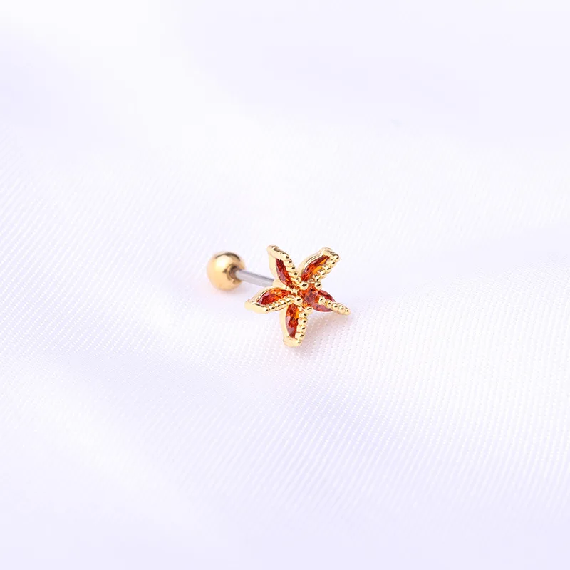 Серьги-гвоздики женские из нержавеющей стали с фианитом украшение для пирсинга