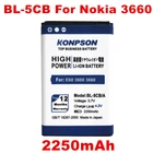 Аккумулятор для Nokia 2250 E60 1800 3600 3660 6620 6108 N72 N91 3108 2135 BL 5CB BL5CB