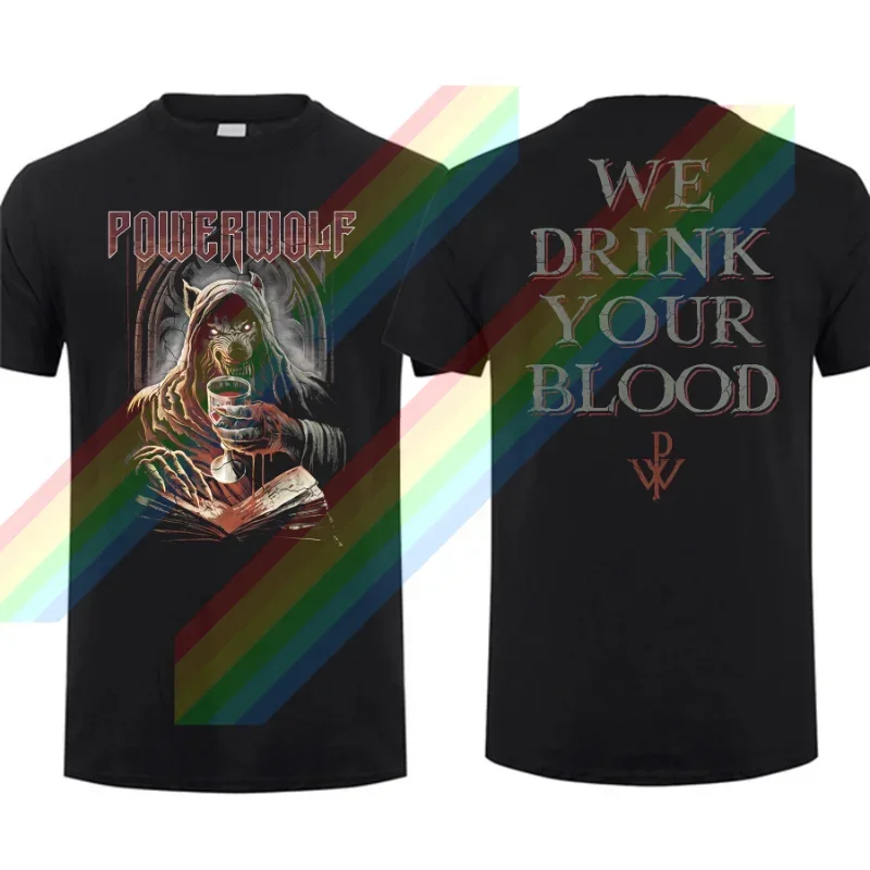 Лидер продаж 2024 летняя футболка из 100% хлопка Black Your Blood By Powerwolf мужская с короткими