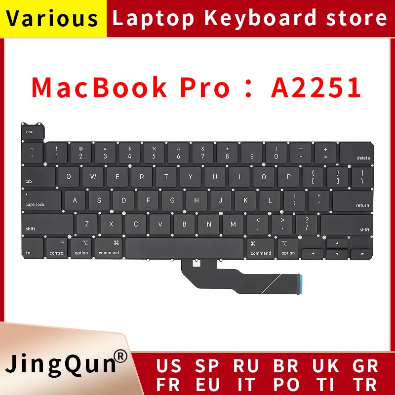 Клавиатура для ноутбука MacBook Pro Retina 13 3 дюйма клавиатура с поддержкой A2251 US UK